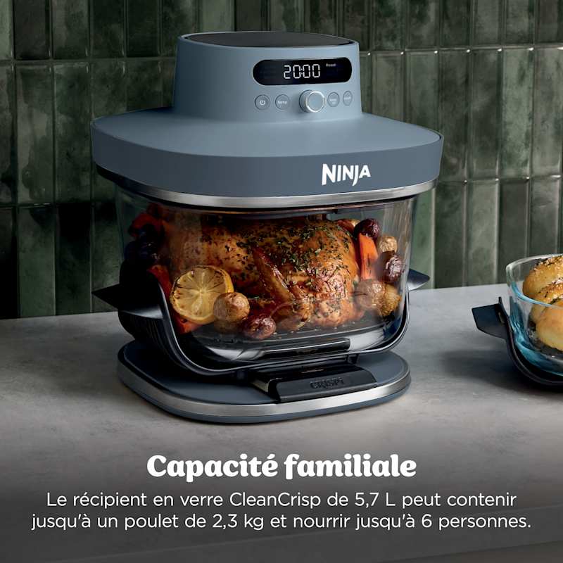 Air Fryer en verre Crispi Pro 5.7L+2.3L, 7-en-1 - Rose Quartz