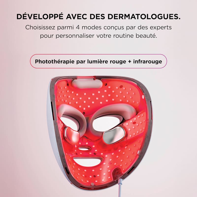 Masque LED de photothérapie Shark CryoGlow avec rafraîchissement contour des yeux – Lilas