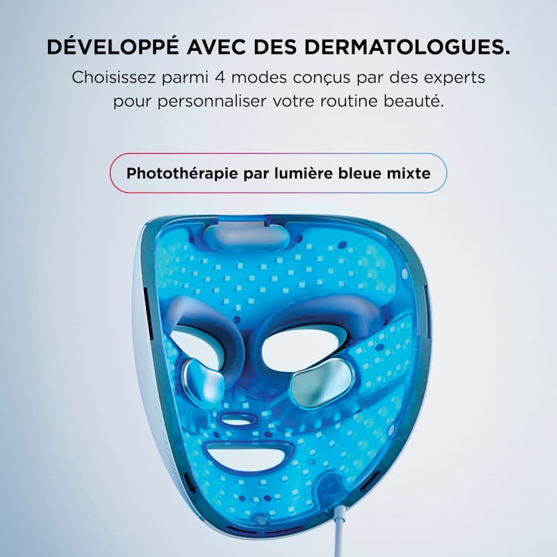 Masque LED de photothérapie Shark CryoGlow avec rafraîchissement contour des yeux – Lilas