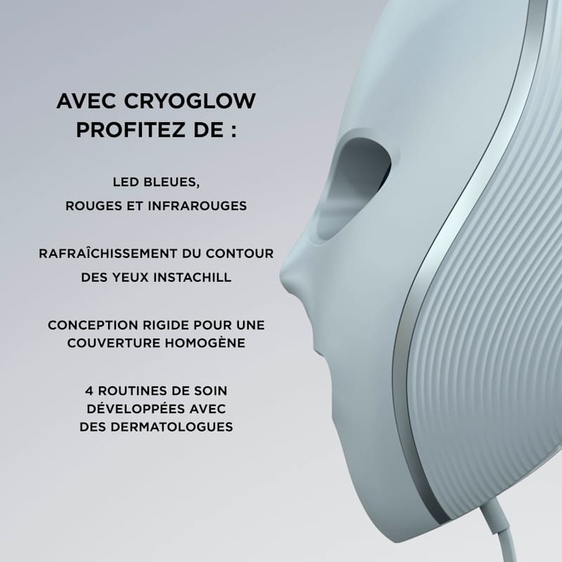 Masque LED de photothérapie Shark CryoGlow avec rafraîchissement contour des yeux – Lilas