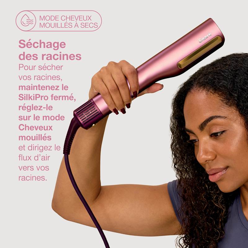 Shark SilkiPro Straight Lisseur + Sèche-cheveux tout-en-un – Rose Pétale