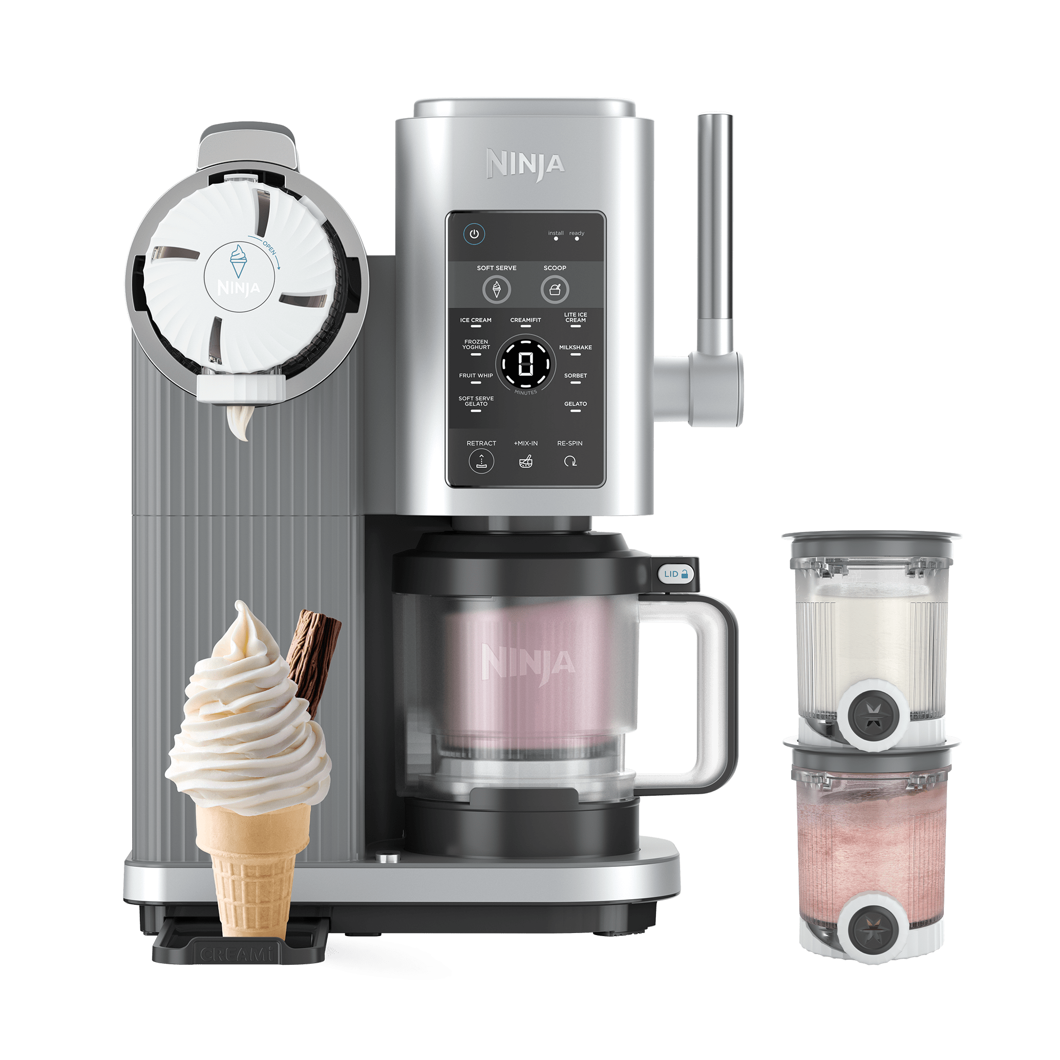 Pack Machine à glaces à l'italienne Ninja CREAMi Scoop & Swirl et 4 pots