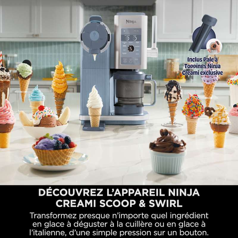Machine à glaces et glaces à l'italienne 13-en-1 Ninja CREAMi Scoop & Swirl NC702EU